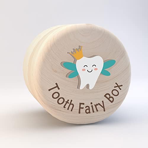 Детски Ковчег Azbuk феята на зъбчетата, Скъпа Резбовани Дървени ковчег с 3D Зъб, За съхранение на Загубени зъби за деца, удобна