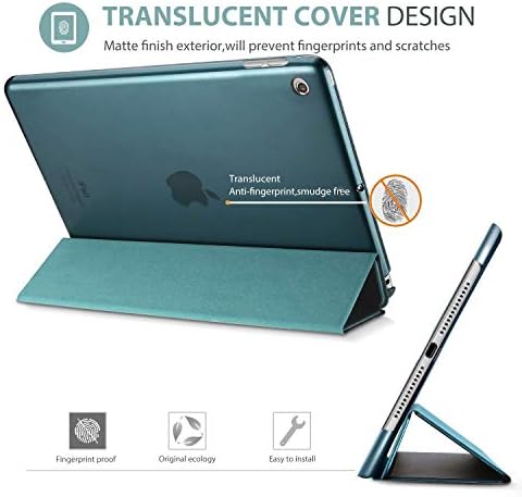 Калъф ProCase iPad Mini 5 2019 с тънка стойка Smart Case (Тюркоаз), в комплект с 2 Пакет протектори, изработени от