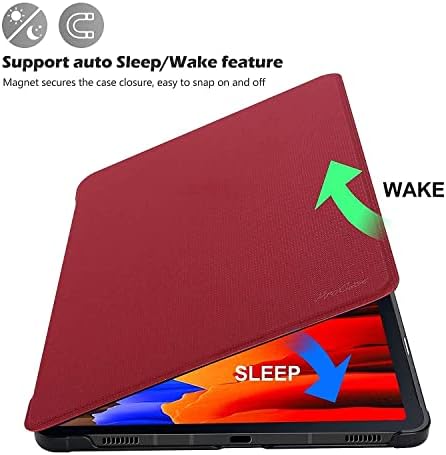 Калъф ProCase Galaxy Tab S7 Plus 12,4 2020 с притежателя на S Pen (в Червено) В комплект с [2 и с малко пари] защитно фолио