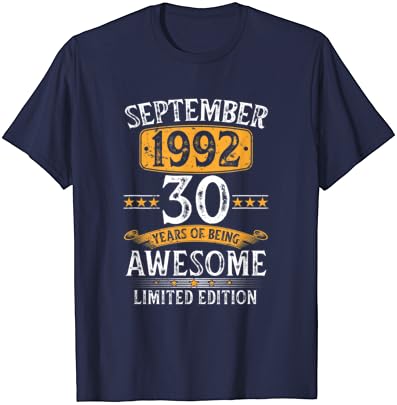 На 30-годишния Подаръци за Мъже, Роден През септември 1992 г., Тениска на 30-ти Рожден Ден