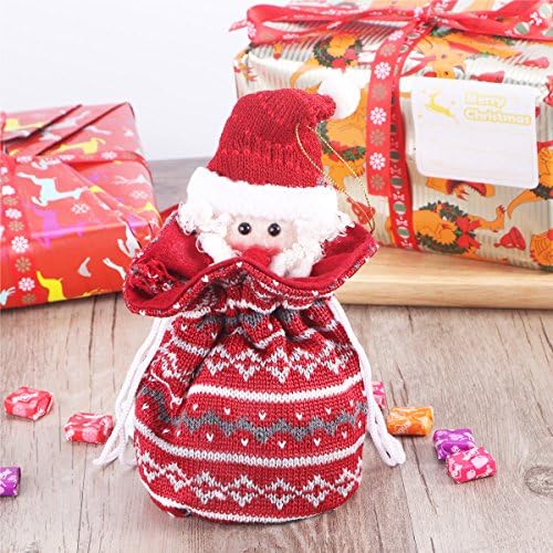 GALPADA Дядо Коледа е Коледен Дантела Подарък Чанта за Предложения Чанта за Бонбони Вълнена Плетене В Ивицата Дизайн на