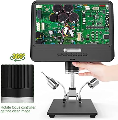 Електронен Микроскоп KXDFDC 5X-1200X Дигитален Микроскоп, Камера за Запояване Лупа Регулируема 1080 P Област