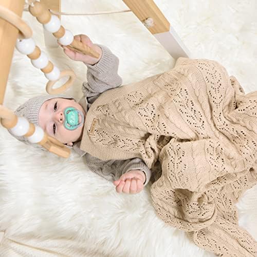 LAWKUL Възли Бебешки Одеала, Вязаное на една Кука Одеало за детско Креватче, Защитно Одеяло за Деца, Меки