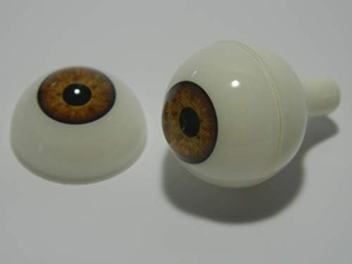 Двойката реалистични акрил око за подпори на Хелоуин, Маски, Кукли или Мечки (светло кафяви 26 мм)