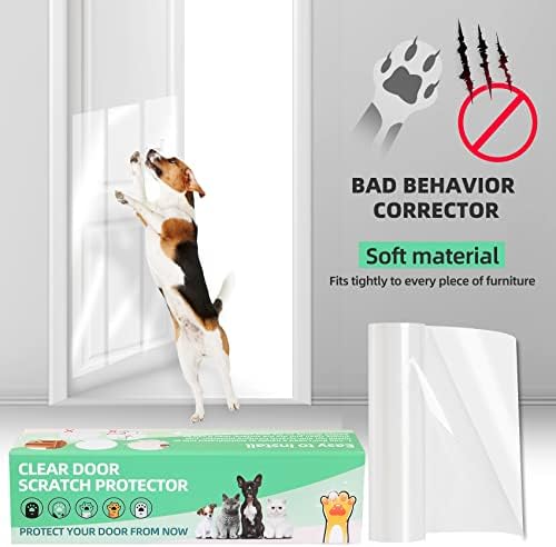 За Защита на врати от куче-чесане - Прозрачен винил KDAOQN За защита на вашите мебели от драскотини кучета и котки, Защита