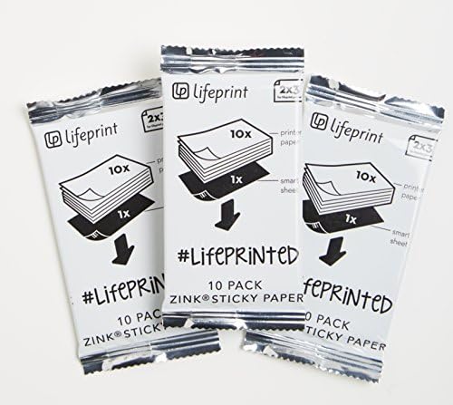 Lifeprint 30 опаковки филм за фото - и видеопринтера разширена реалност Lifeprint. филм с лепкава подложка 2x3 без мастило