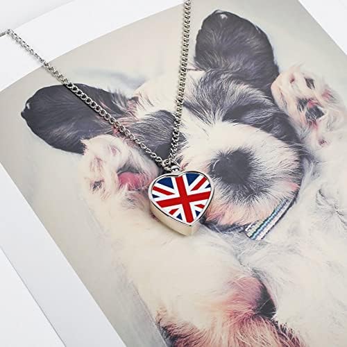 Британски Флаг Бижута за Кремация на Домашни Любимци Урна Огърлица за Праха Висулка На Паметта за Котки, Кучета
