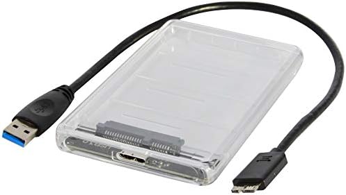 JacobsParts Прозрачен 2,5-Инчов Корпус на твърдия диск USB 3.0 SATA Външния Корпус на твърдия диск: SSD