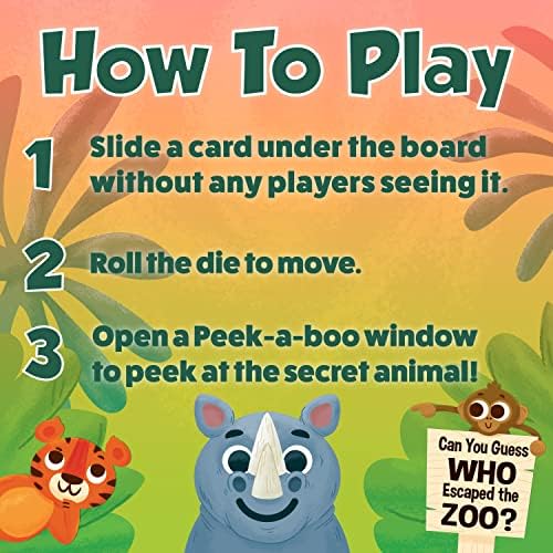 РУ GAMES Загляни в зоопарка - Бъдете първият, който ще открие Пропавшее животно - за деца от 3 години - Настолна игра