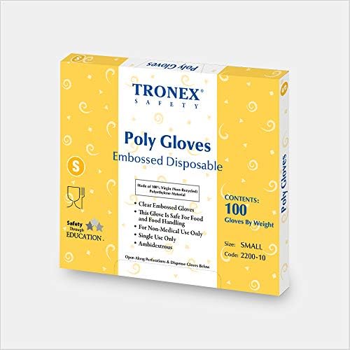 Ръкавици за еднократна употреба TRONEX PE, малки, икономичен избор, опаковка от 1000 броя, са безопасни за хранителни продукти