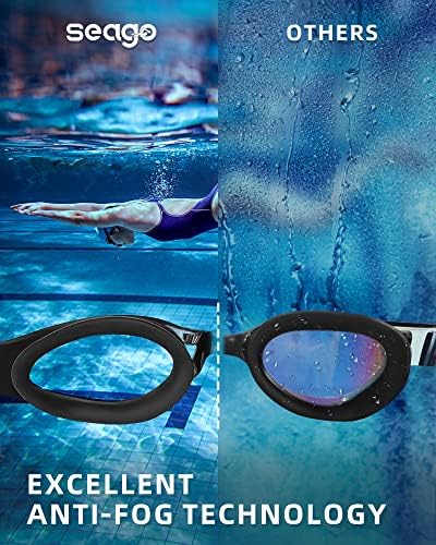 Seago 2 опаковки Очила за плуване за Мъже И Жени, фарове за Мъгла, Не Протичат Очила за Басейн за Възрастни