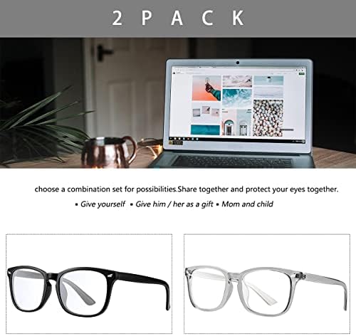 CHBP сини светозащитные очила за жени, компютърни очила за мъже, 2 пакета обикновени точки в модата на ръбове