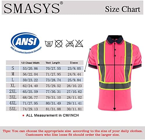Защитно риза с къси ръкави SMASYS - Светоотражающая дизайн, тениски Hi-elbi за работа с джобове за жени и Мъже