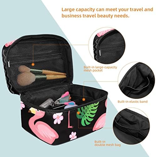 Розово Фламинго, Лятна Косметичка от Палмови Листа, козметични чанти, Пътнически Органайзер за Грим, Чанта за жени и Момичета