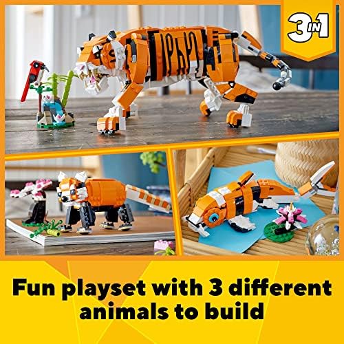 Комплект LEGO Creator 3 в 1 от Великолепна Тигър до Панди или Рибки Koi 31129, Фигурки на Животни, са подбрани Строителна