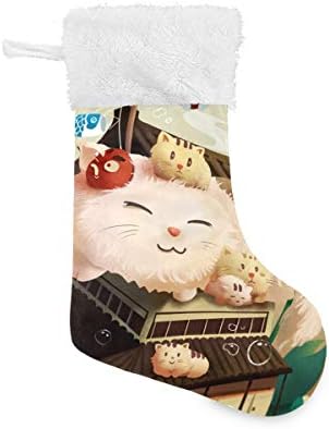Коледни Чорапи PIMILAGU Huge Cat 1 Опаковка 17,7, Окачените Чорапи за Коледна украса