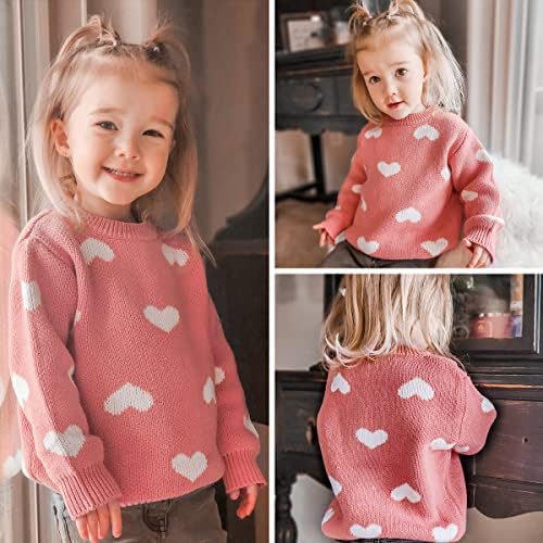 Simplee деца/ Детски Пуловер, Пуловер, Вязаный Пуловер със сърца, Палта за Есента и зимата от 3 м до 3 години