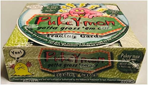 2000 Pacific PUKEY-MON ОГРОМНА Фабричная Запечатанная Кутия от 36 Опаковки със 180 Карти! Пародия на pokemon! Потърсете