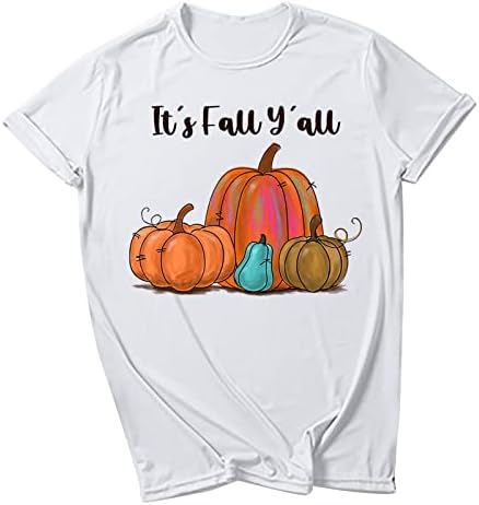 Лятна Есенна Горната Риза за Момичета с Къс ръкав 2023, Облекло, с Кръгло деколте, Графична Блуза за Късна закуска 55 55