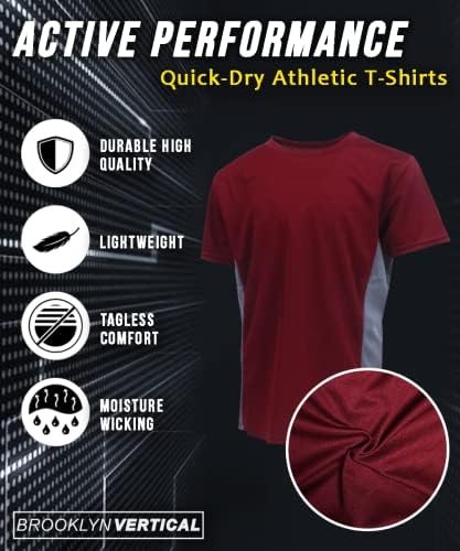 Бързосъхнеща, Впитывающая влагата тениска за активни спортни изяви BROOKLYN VERTICAL Boy ' s от 5 опаковки