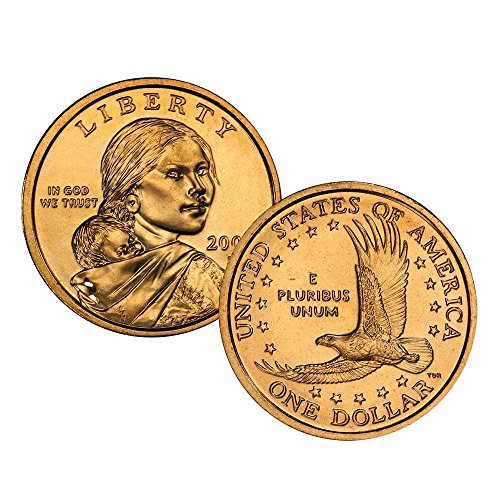 2002, P, D Набор от монети индианци (сакагавея/Gold) в 2 долара, Без да се прибягва