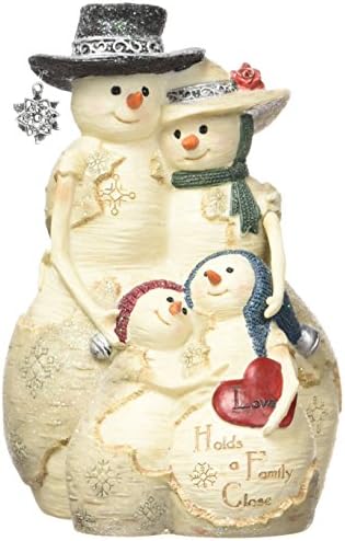 Павилион Подарък на компанията BirchHeart Семейство снежни човеци Височина 5 См, и Надпис Любовта държи на семейството