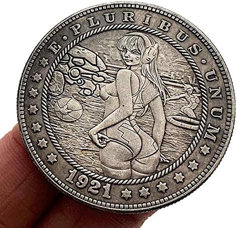 Лутане монета 1921 година Любима Монета Малка Лори Красиви Момичета Възпоменателна Монета сребърно покритие Биткоин Айта Монета