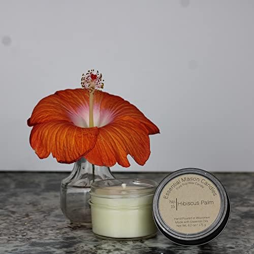Етерични свещи Mason - Соеви свещи Mason Jar - Със силен аромат - Чисто Изгаряне - Краставица пъпеш - Малка, 2,6 грама
