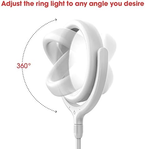 12-инчов околовръстен лампа за Селфи с 20-инчов разтегателен стабилна стойка и гъвкав държач телефон за директно излъчване/грим,