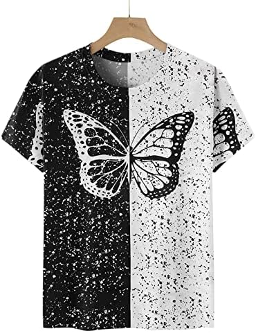 ZDFER, Летни ризи с принтом пеперуди за жените, Свободна Ежедневни шифоновая тениска с къс ръкав, Дамски тениска,