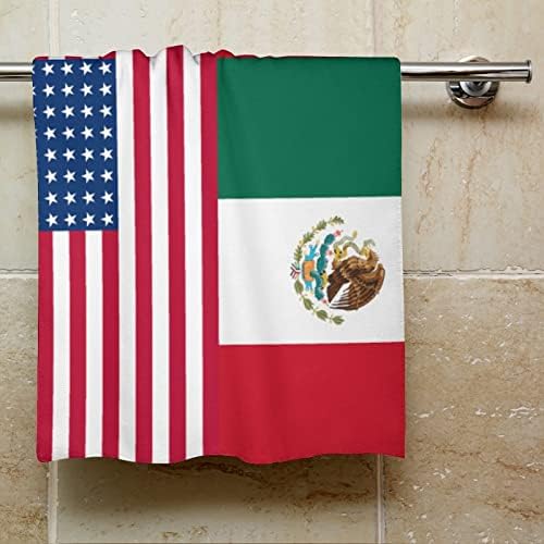 Кърпи за Ръце с Мексиканския Флаг на САЩ, Кърпа За Миене на Лице и Тяло, Мека Гъба с Приятен Принтом за Баня, Кухня,