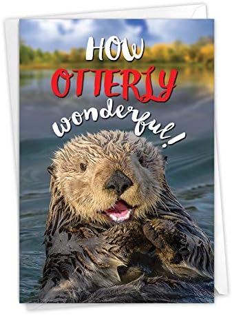 NobleWorks - Хладно Поздравителна картичка с плик - Поздрав с чувство за Хумор, Ободряющее поздрав - Otterly