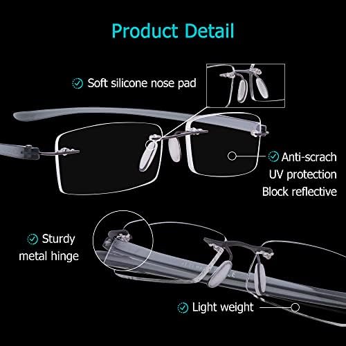 LUR 7 Опаковки очила за четене без рамки + 3 опаковки на метални очила за четене (общо 10 двойки ридеров + 1,50)