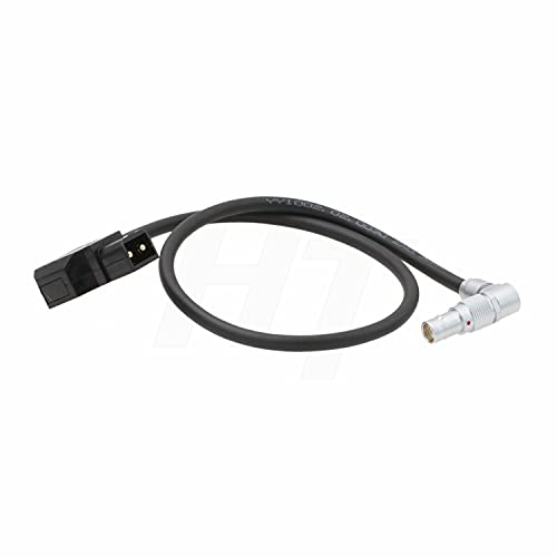 Захранващ кабел камера HangTon Komodo 6K XLR 3-Пинов с Прав ъгъл 2-Пинов Конектор за ЧЕРВЕН цвят 20 см 12/24 В