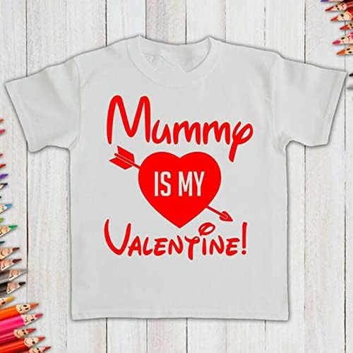 YHEGHT/ Детска Тениска в Свети Валентин за малки Момичета И момчета, блуза с писмото принтом във формата на сърце, тениски