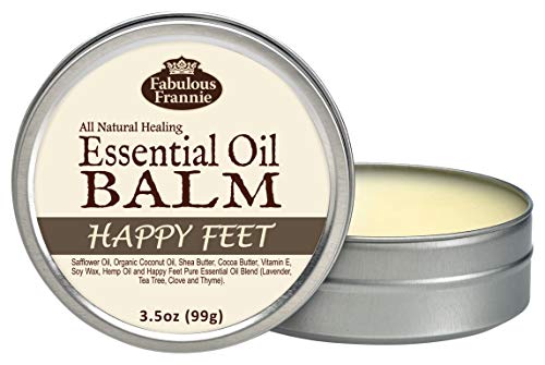 Страхотен лечебен балсам с натурални етерични масла Frannie Happy Feet, произведен на базата на органично кокосово масло,
