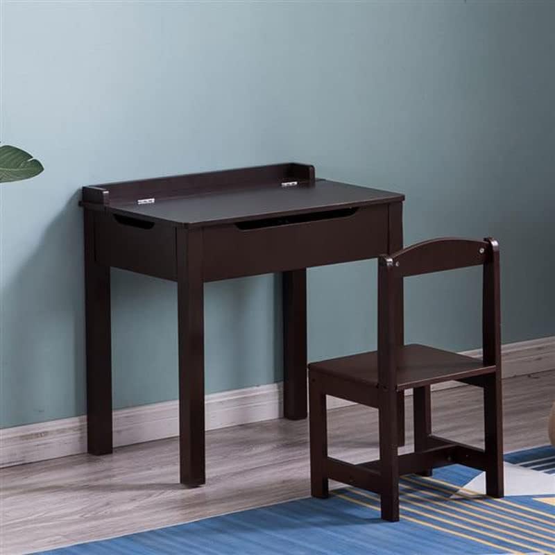 Работна маса и стол LEPSJGC 59 X 40,5 X 59 см, 2 чекмеджето на кутията, 1 Маса, 1 стол в кафяво (цветът на: A)