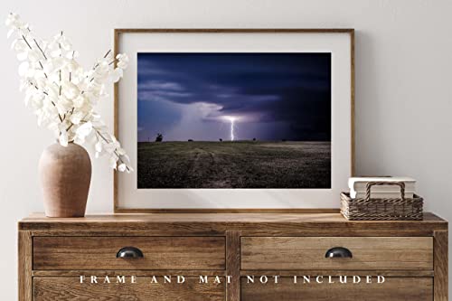Снимка на буря, Принт (без рамка), Изображението на мълния в бурен нощ в Оклахома, Буря, Стенно изкуство, Естествен