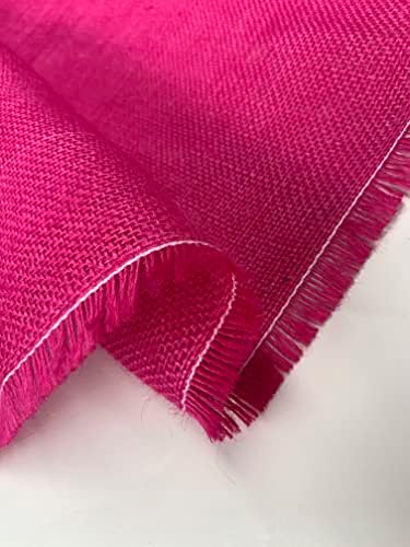 ЯРКО-розова кърпа от груб конопен плат с ширина 48 см / Продава се със склад