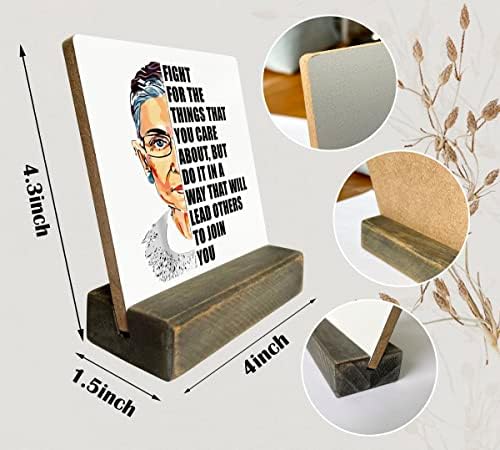 Феминистка дървена Табела подарък се бори за това, Което ви е скъпо, Плоча, с дървена Поставка, Дървена Табела подарък,