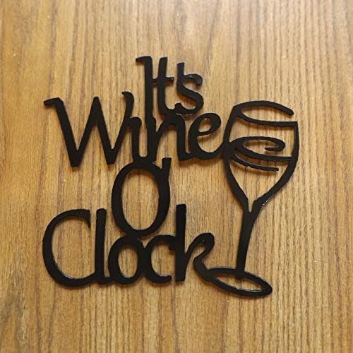 godblessign Метална Табела It 's Wine o' Clock, Табела, Метален Стенен Декор за Домашна Кухня, Кафене, Бар, Модерен