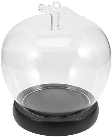 Zerodeko Террариумная банка-Клош-Дисплей форма на Купол с led подсветка Стъклена Банка-Клош-Капачка с дървена