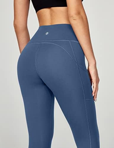 Дамски панталони за йога Ewedoos с джобове - Гамаши, с джобове, с висока талия, за контрол на корема, Непрозрачни Спортни