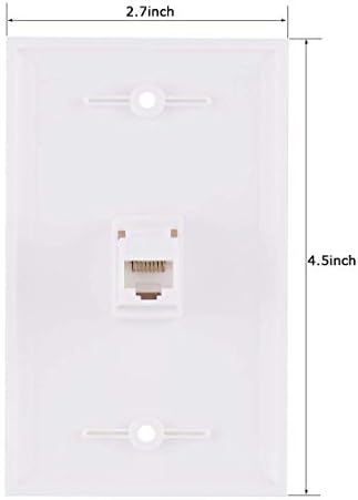 Стенни панел Ethernet, 1 Порт Cat6 Keystone Конектор за свързване към Стенните панели - Бял