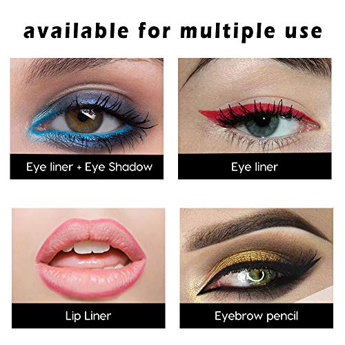 Комплект Моливи за очна линия очи - 12 Цвята, Прибиращи Молив за грим на очите за жените, Лесно Наносящиеся Цветни