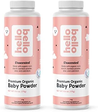 Органични детска присыпка Здравей Bello, Не съдържаща талк, за бебета и малки деца кучешка кожа, хипоалергенни,
