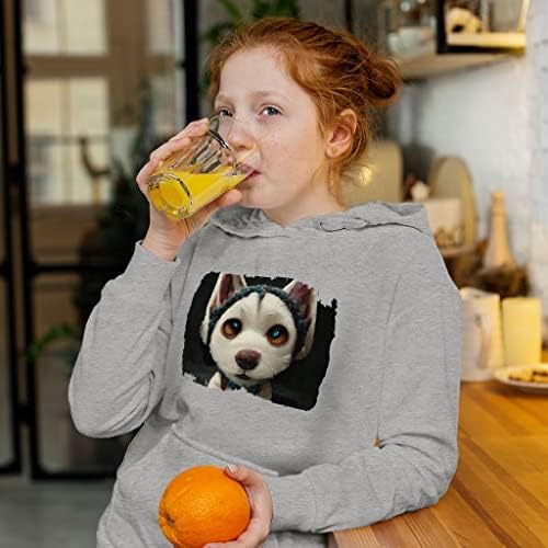 Детска hoody отвътре с модел от филц Хъски - Детска Hoody с шарките на Сладък кученце - Hoody с шарени кучета за деца