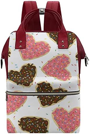 Чанта за Памперси в формата на Сърце с Пончиком, Раница, Водоустойчива Чанта За Майките, Раница с Голям Капацитет
