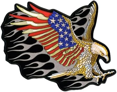Бродирани желязо нашивка - Нашивка за колоездачи с крила хартата на САЩ Атака Орел - by Patch Squad (12 x10)