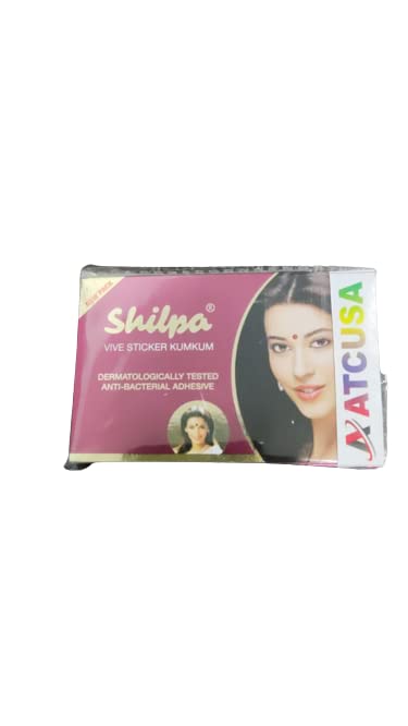 Стикер Shilpa Vive Кумкум - Тъмно Червено, Размер 8 - Опаковка от 5 броя